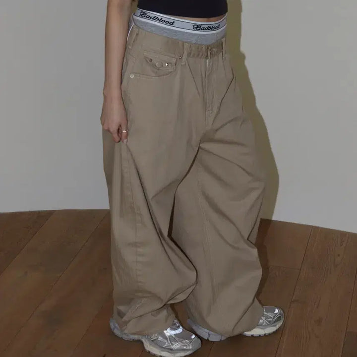 [BUNJANG] LUNTS ABC Back Pocket Stud Pants / 런츠 바지 새상품 ABC BACK POCKET STUD PANTS