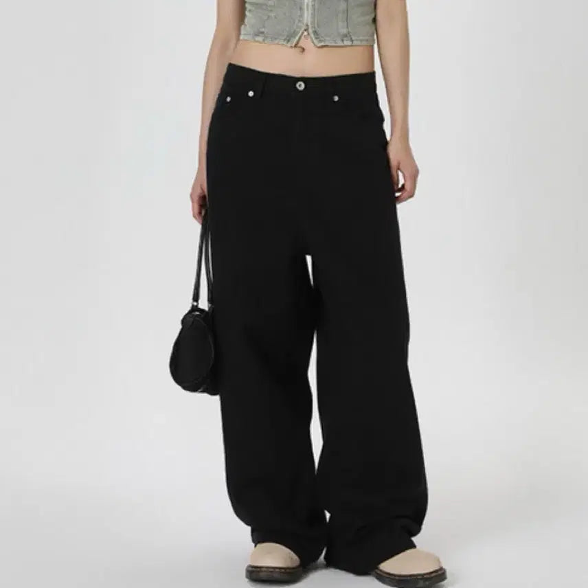 [BUNJANG] Blackup Mirren Wide Cotton Pants - Beige / 에이블리 지그재그 블랙업 미런 와이드 코튼팬츠  베이지