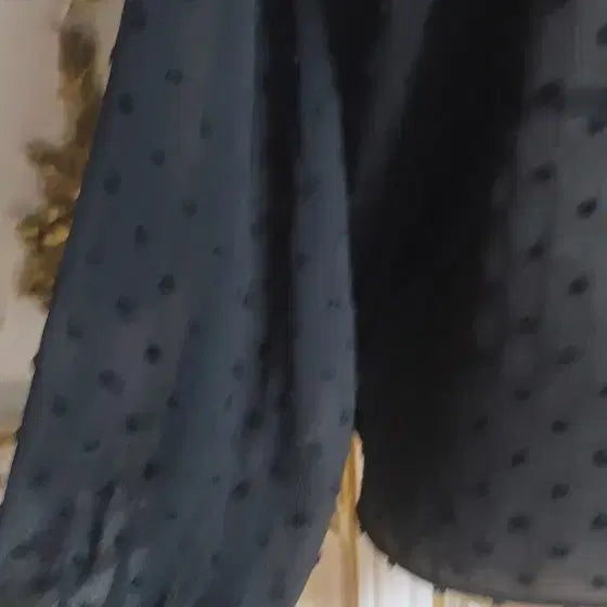 [BUNJANG] Black Dot See-Through Blouse / 블랙 도트 시스루 블라우스