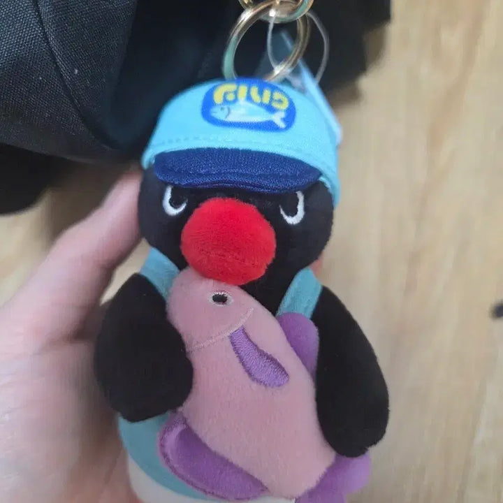 [BUNJANG] Pingu Fish Hat Plush Keychain / 핑구 인형 키링 물고기 모자 봉제인형