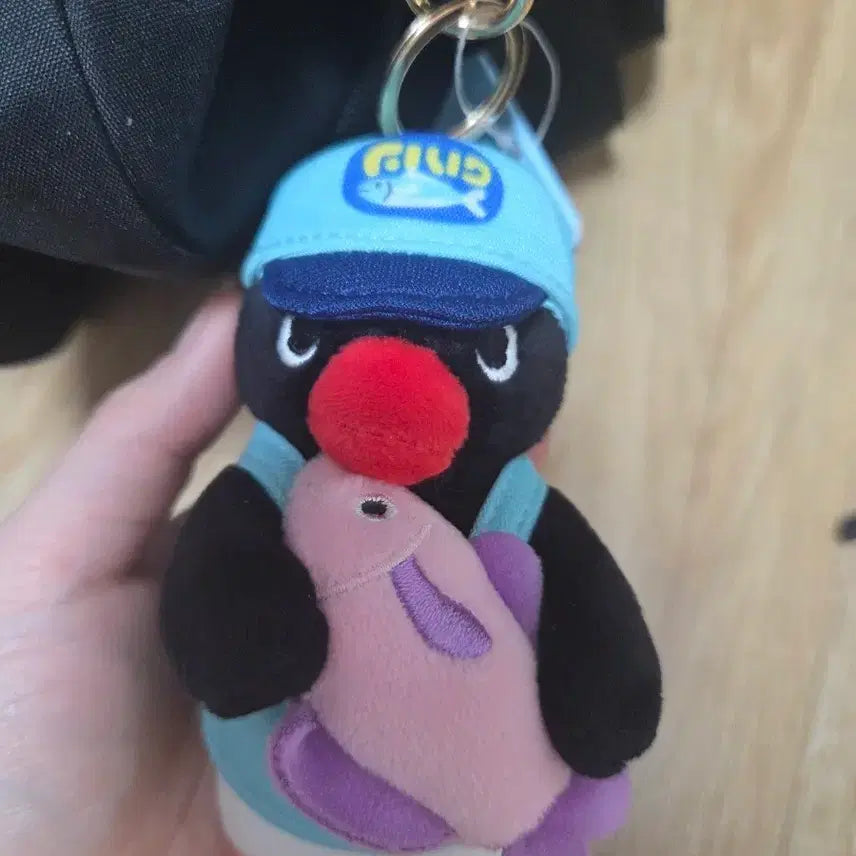 [BUNJANG] Pingu Fish Hat Plush Keychain / 핑구 인형 키링 물고기 모자 봉제인형