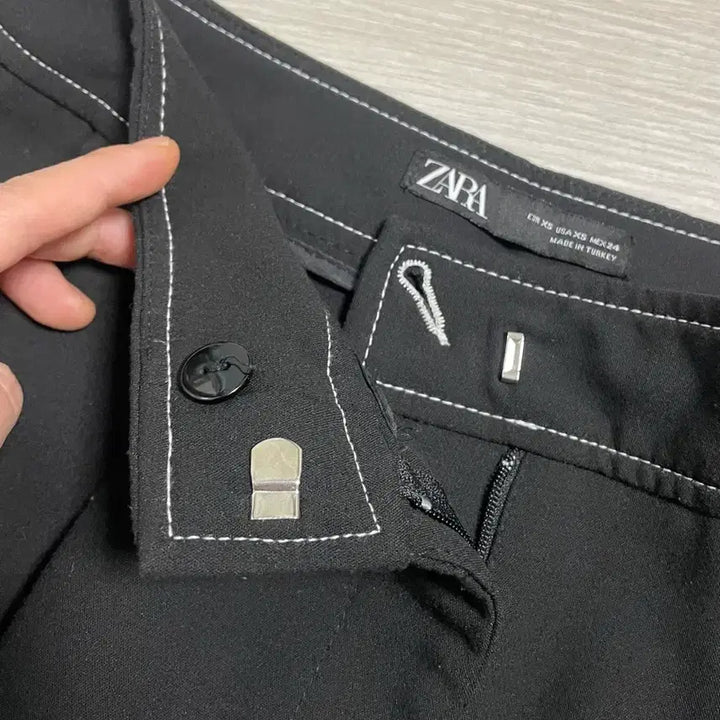 [BUNJANG] ZARA Stitch Black Slacks Pants XS / 자라 스티치 블랙 슬랙스 팬츠 XS