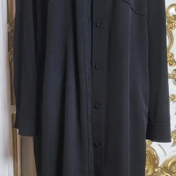 [BUNJANG] Black Long Shirt Dress / 블랙 셔츠형 원피스