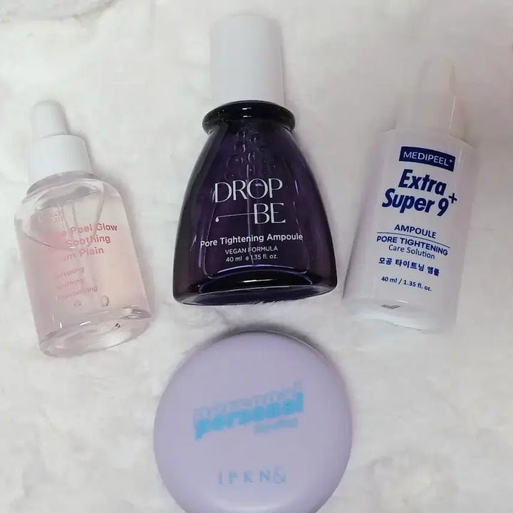 [BUNJANG] Assorted Pore Brightening Ampoule & Powder Pact Set / 모공 브라이트 수딩 앰플 파우더 팩트 4종 세트