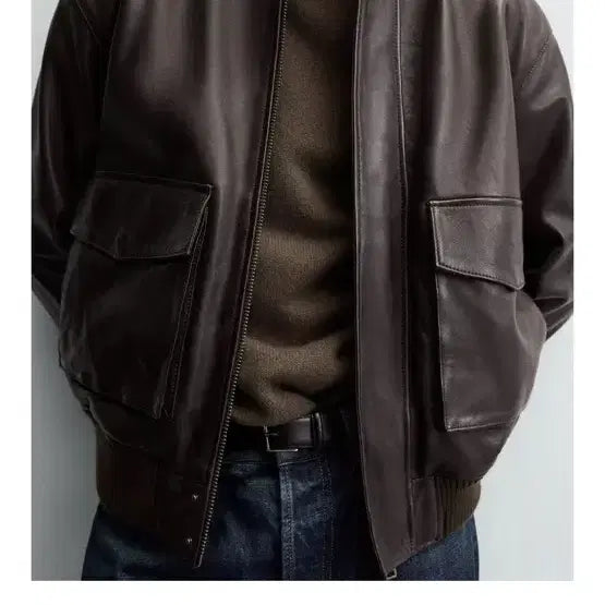 [SOLD OUT] 자라 릴렉스핏 레더 자켓 S