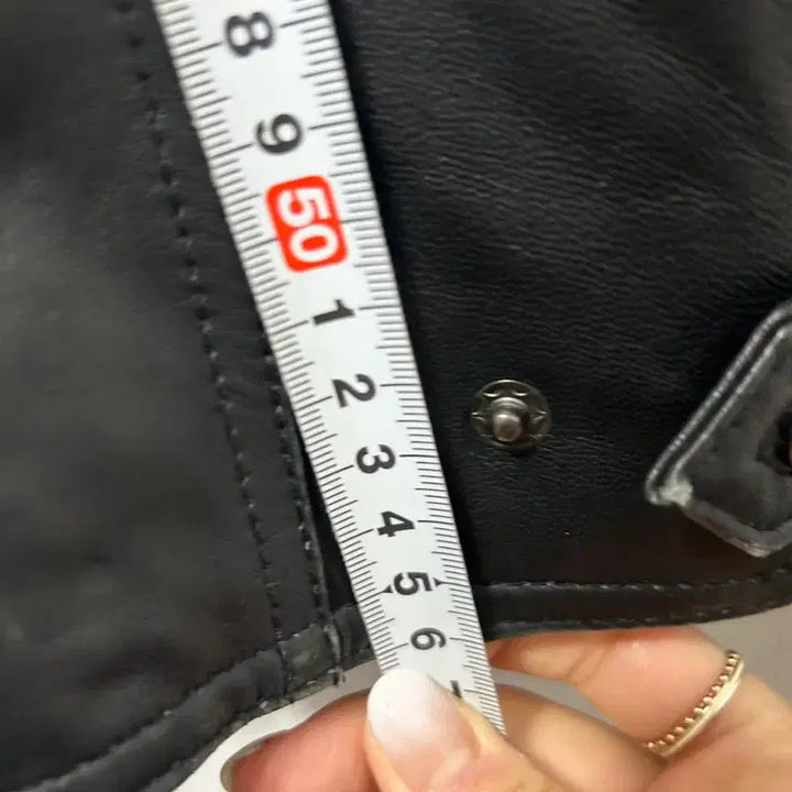 [BUNJANG] Black Leather Rider Jacket Size 66 / 블랙 가죽 라이더 자켓 양가죽 66