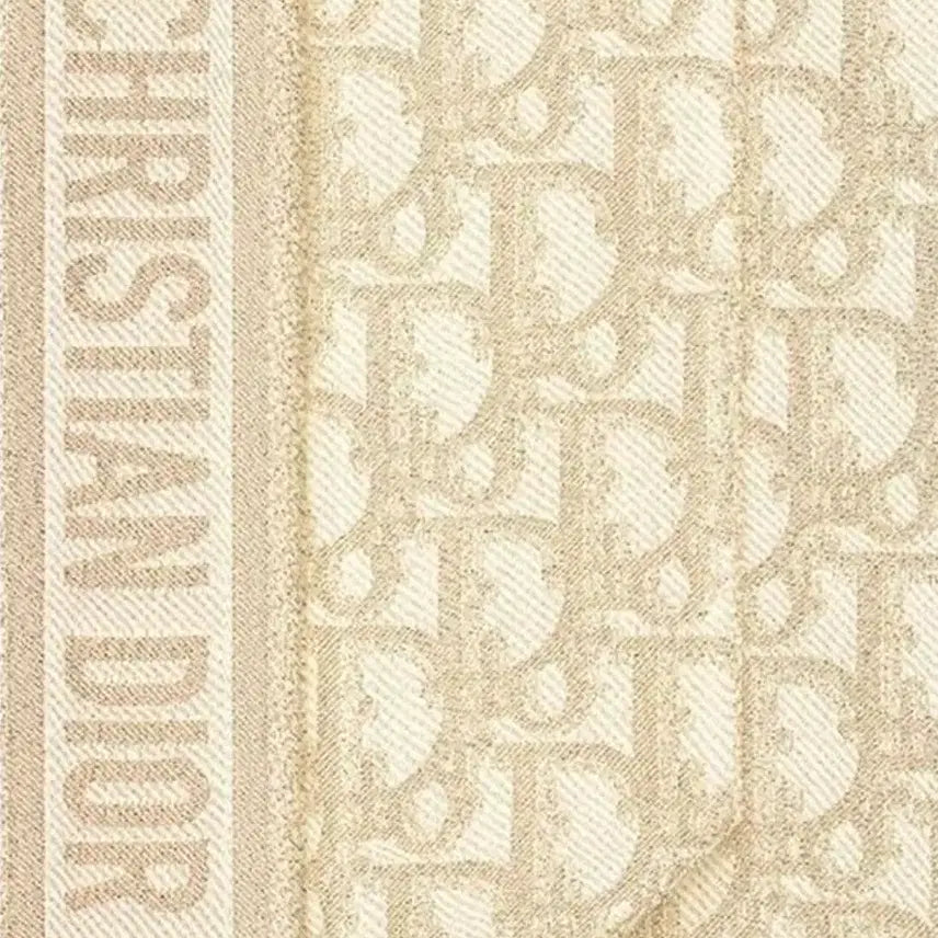 [BUNJANG] Dior Oblique Silk Twill Gold Metallic Scarf / 디올 미차 스카프 - 오블리크 실크 트윌 골드 메탈릭 스카프