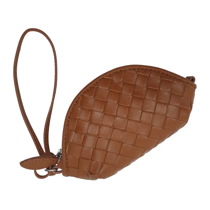 [BUNJANG] GEIGER Intrecciato Lambskin Baby Bag - Brown / [미사용] 가이거 GEIGER 인트레치아토 천연 램스킨 베이비백 브라운
