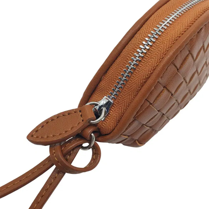 [BUNJANG] GEIGER Intrecciato Lambskin Baby Bag - Brown / [미사용] 가이거 GEIGER 인트레치아토 천연 램스킨 베이비백 브라운