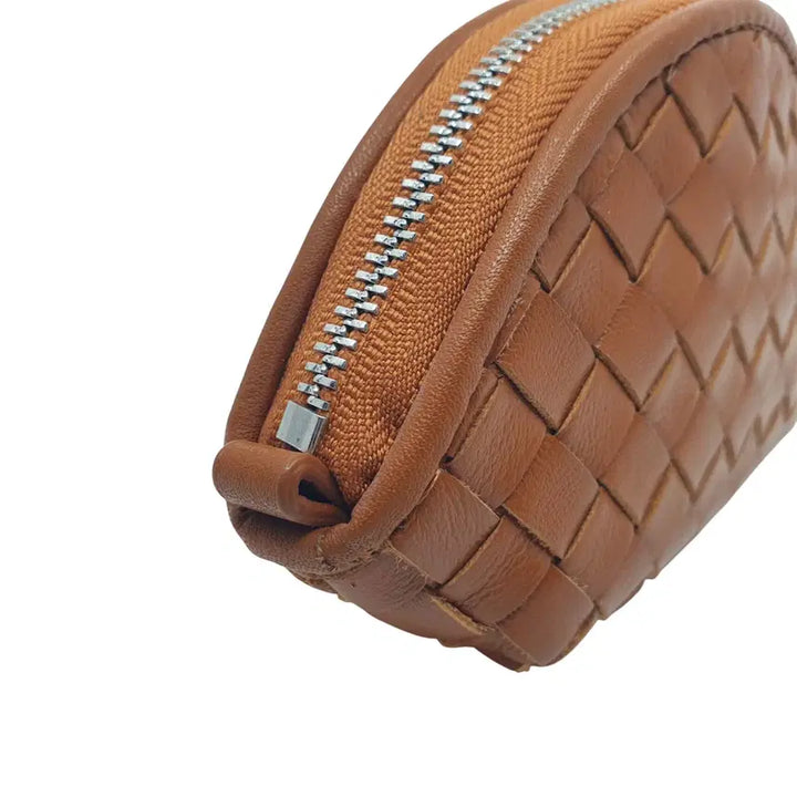 [BUNJANG] GEIGER Intrecciato Lambskin Baby Bag - Brown / [미사용] 가이거 GEIGER 인트레치아토 천연 램스킨 베이비백 브라운