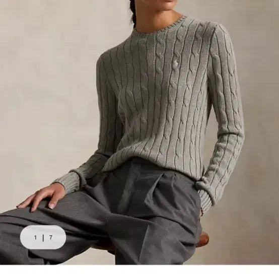 [BUNJANG] Polo Ralph Lauren Cable Knit Sweater Size S / POLO 폴로 랄프로렌 케이블 니트 S 새상품급