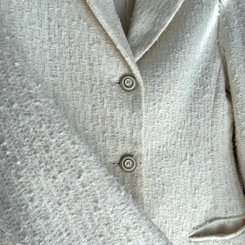 [BUNJANG] Ivory Tweed Jacket / 우아한 아이보리 트위드 자켓
