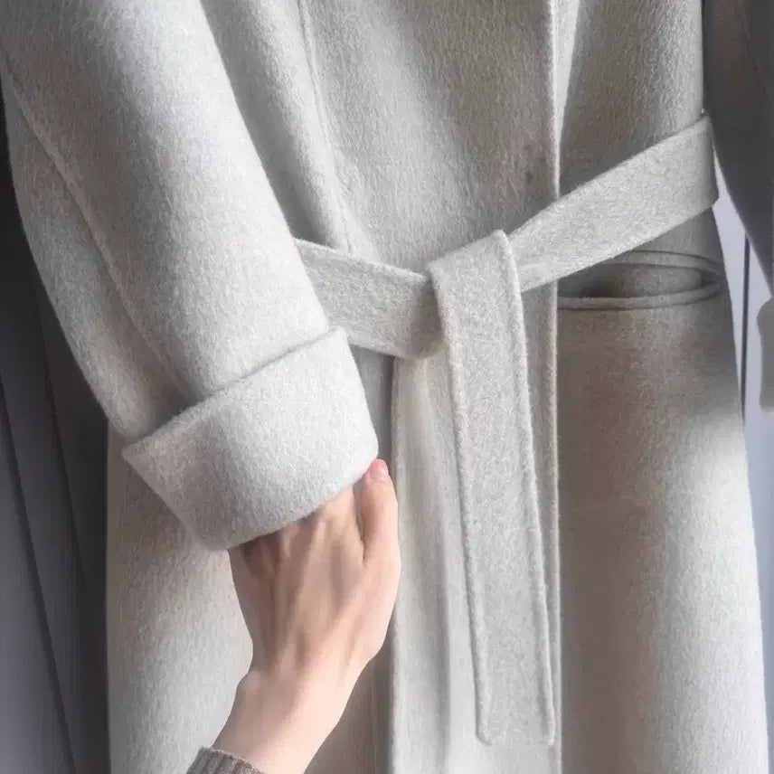 [BUNJANG] Handmade Long Coat / 고급 여리 리얼 핸드메이드 롱코트 새상품급