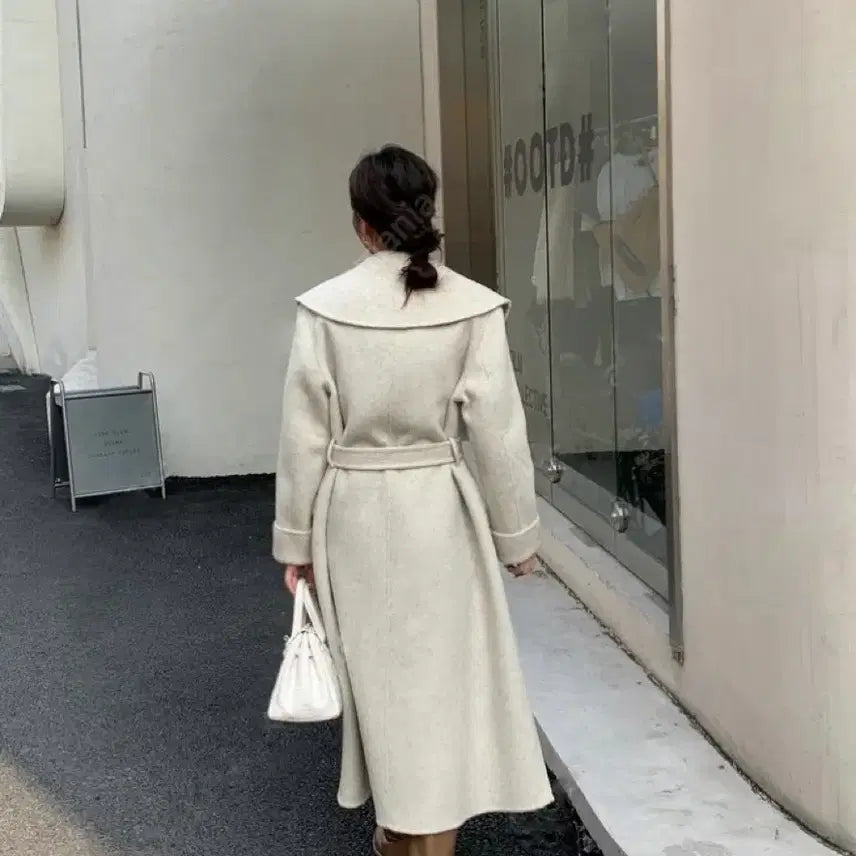 [BUNJANG] Handmade Long Coat / 고급 여리 리얼 핸드메이드 롱코트 새상품급