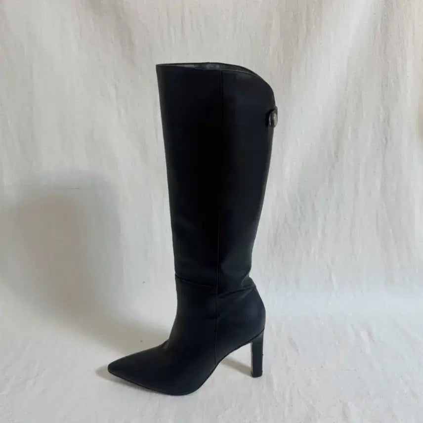 [BUNJANG] Black Long Boots Heels / 시크한 고급 블랙 롱 부츠힐