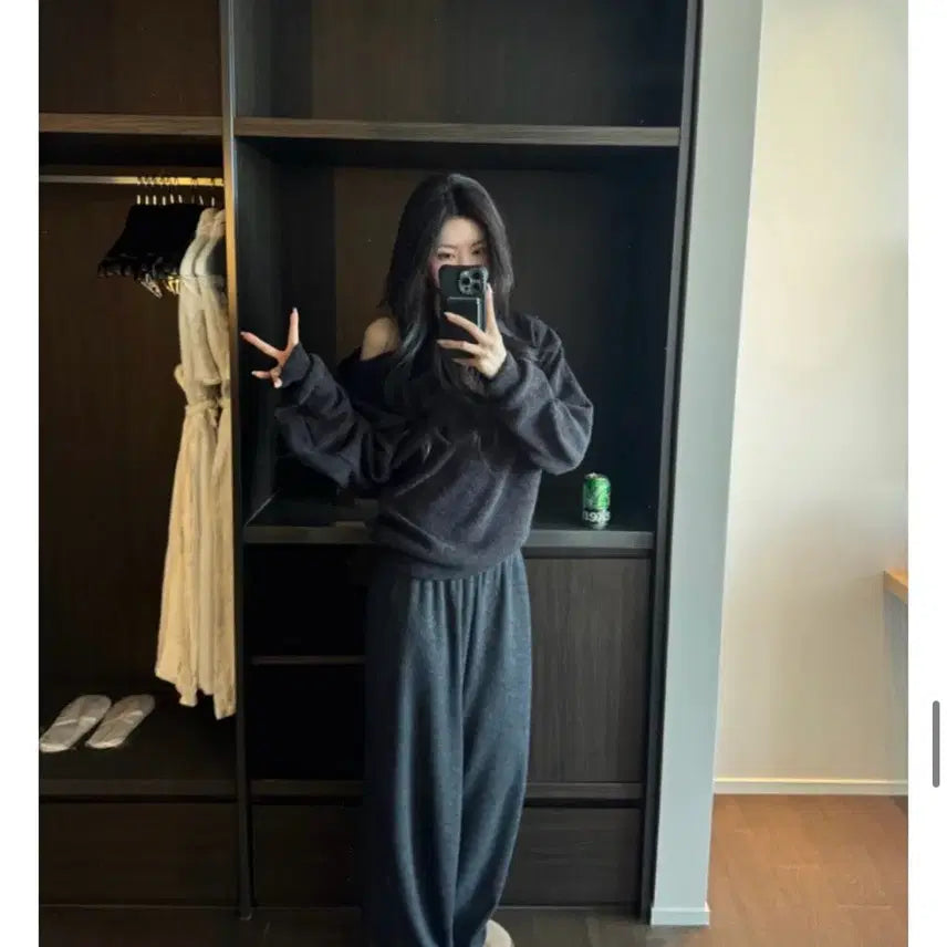 [BUNJANG] New Gray Knit Training Pants / 니트 바지 새상품 그레이