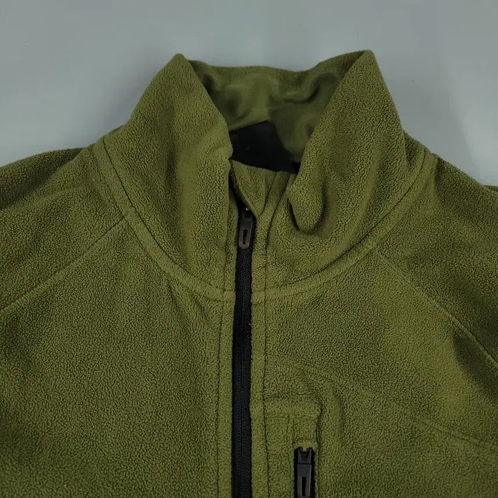 [BUNJANG] Adidas Khaki Raglan Half-Zip Fleece / 아디다스 카키 톤톤 로고 레글런 체스트포켓 반집업 하프집업 모크넥 플리스