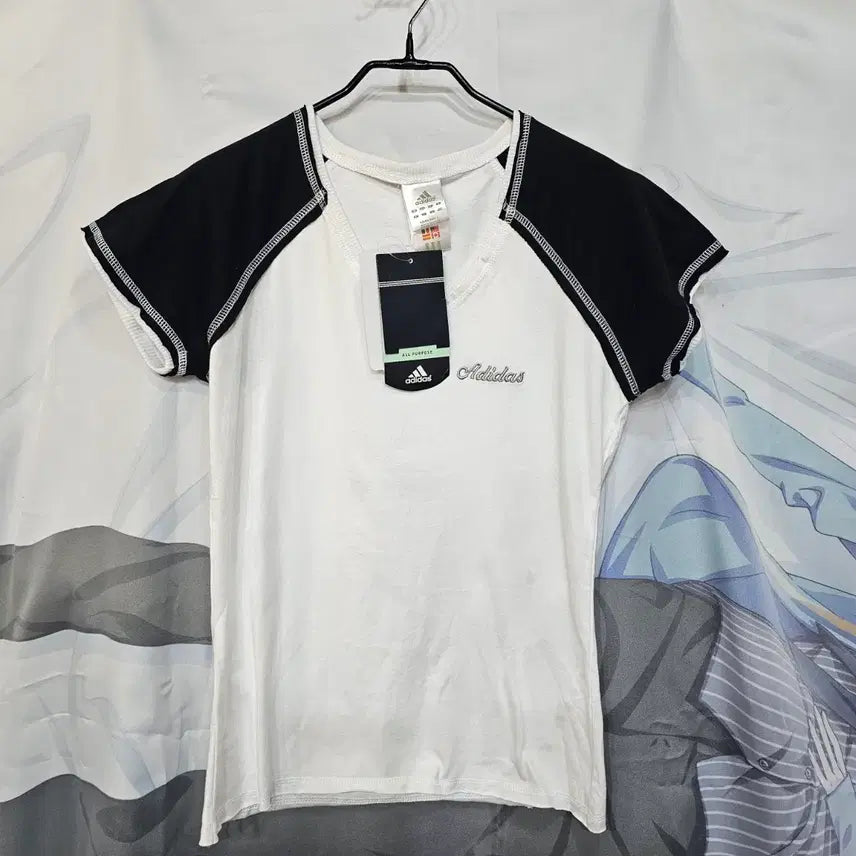 [BUNJANG] Adidas White and Black T-shirt / 아디다스 흰검  티셔츠