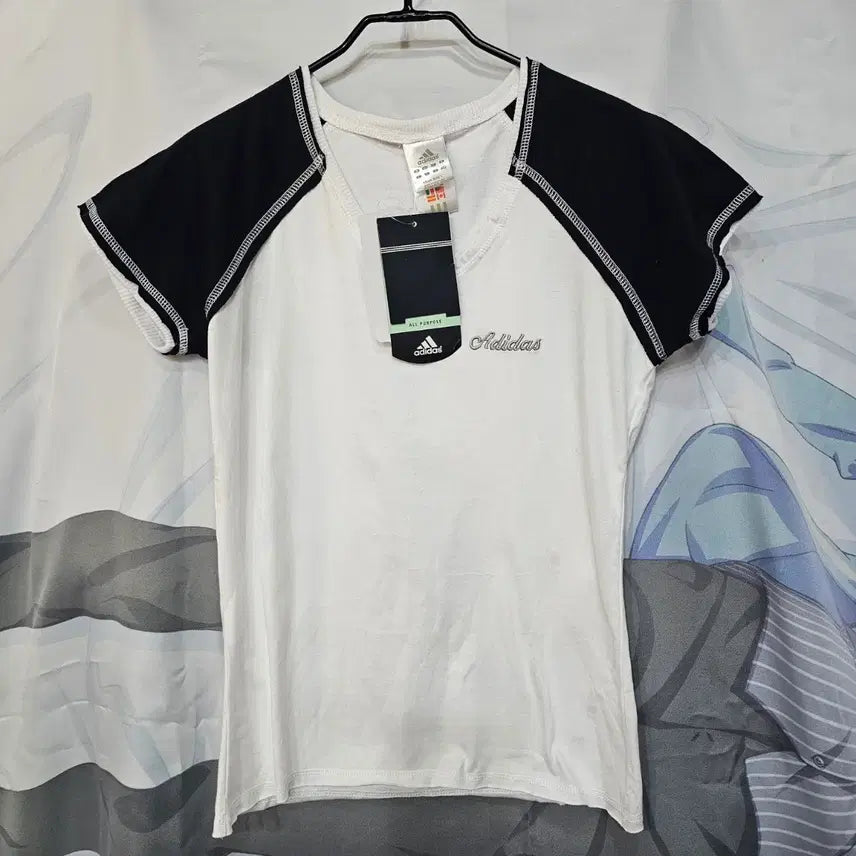 [BUNJANG] Adidas White and Black T-shirt / 아디다스 흰검  티셔츠