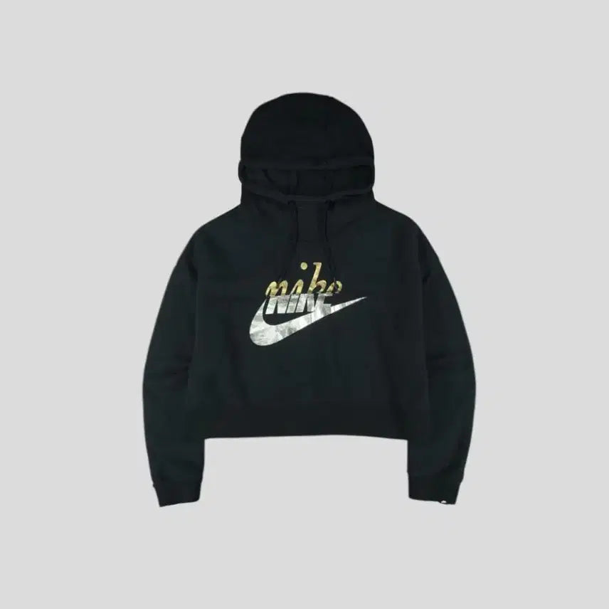 [BUNJANG] Nike Futura Logo Crop Top / 나이키 피그먼트 블랙 골드 실버 반광 퓨추라로고 크롭 가오리핏 코튼블렌드
