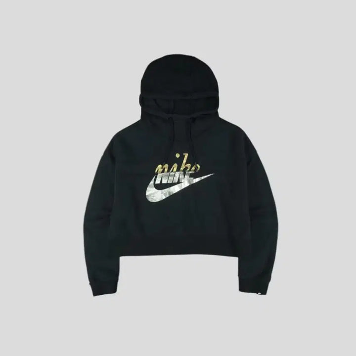 [BUNJANG] Nike Futura Logo Crop Top / 나이키 피그먼트 블랙 골드 실버 반광 퓨추라로고 크롭 가오리핏 코튼블렌드