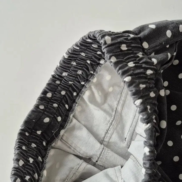 [BUNJANG] Dot Patterned Banded Baggy Pants / 고퀄)도트 밴드 배기면바지(수납