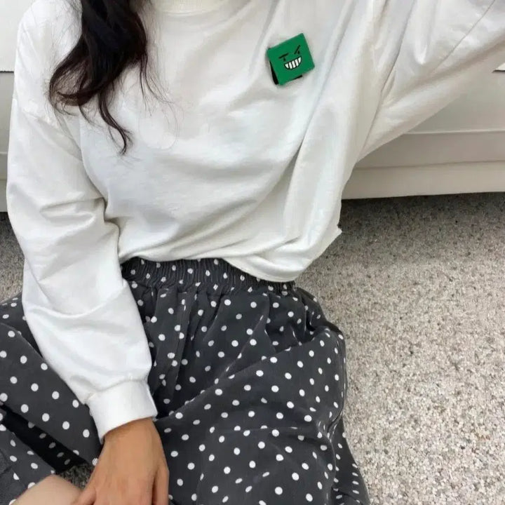 [BUNJANG] Dot Patterned Banded Baggy Pants / 고퀄)도트 밴드 배기면바지(수납