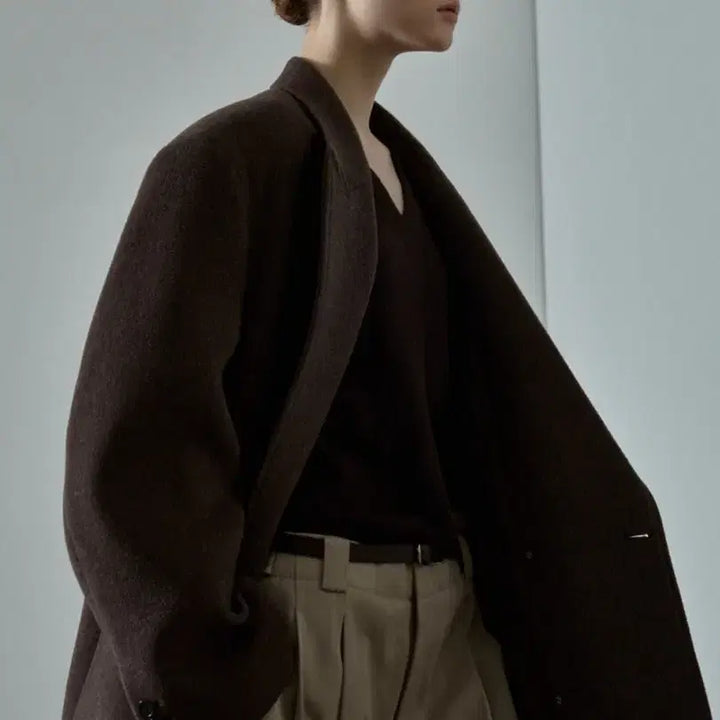 [BUNJANG] Facade Pattern Cashmere Double Coat Melange Brown / 파사드패턴 캐시미어 더블 코트_melange brown