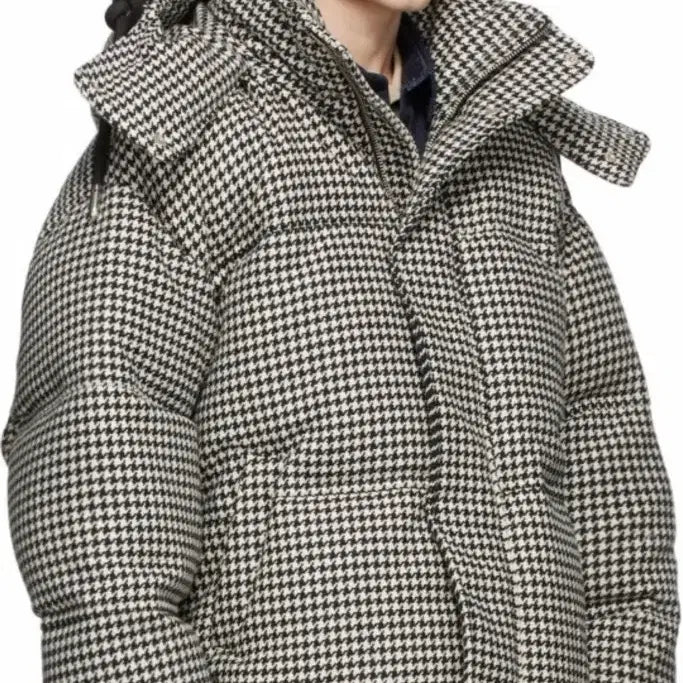 [BUNJANG] Ami Houndstooth Check Pattern Padded Jacket / 아미 하운즈투스 체크 패턴 패딩