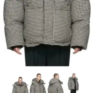 [BUNJANG] Ami Houndstooth Check Pattern Padded Jacket / 아미 하운즈투스 체크 패턴 패딩