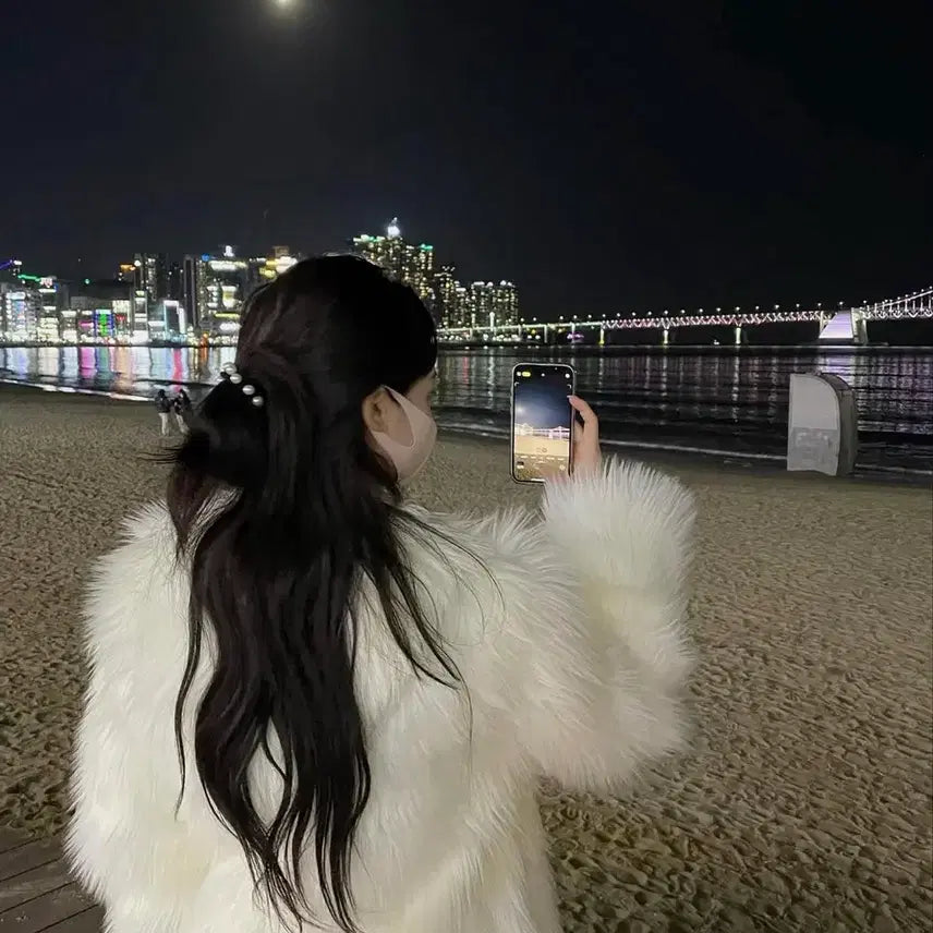 [BUNJANG] Babi Market Fur Jacket / 한번입음)바비마켓 퍼자켓 퍼코트 향비