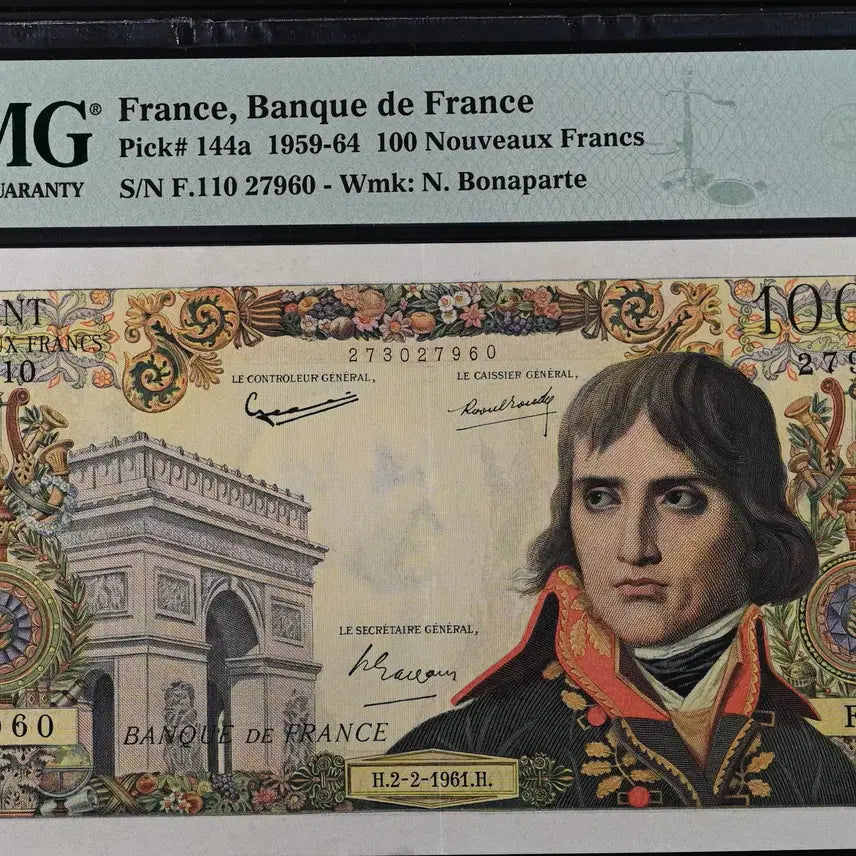 [BUNJANG] France 1961 100 Nouveau Franc Napoleon Banknote / 프랑스 1961년 100 누보프랑 귀한 나폴레옹 지폐  PMG 53