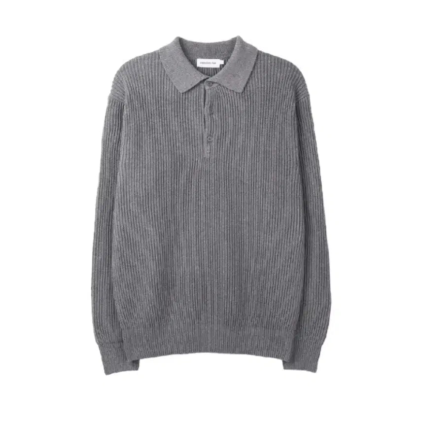 [BUNJANG] Steadywear Heavy Rib Cotton Knit Sweater (Gray) - Size 3 / 스테디에브리웨어 헤비 립 코튼 칼라 니트 (그레이) 3사이즈