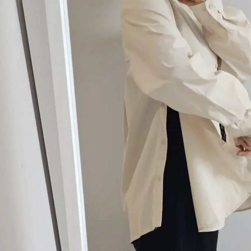 [BUNJANG] Side Button Washed Shirt / 양옆 사이드단추 셔츠 색상택1