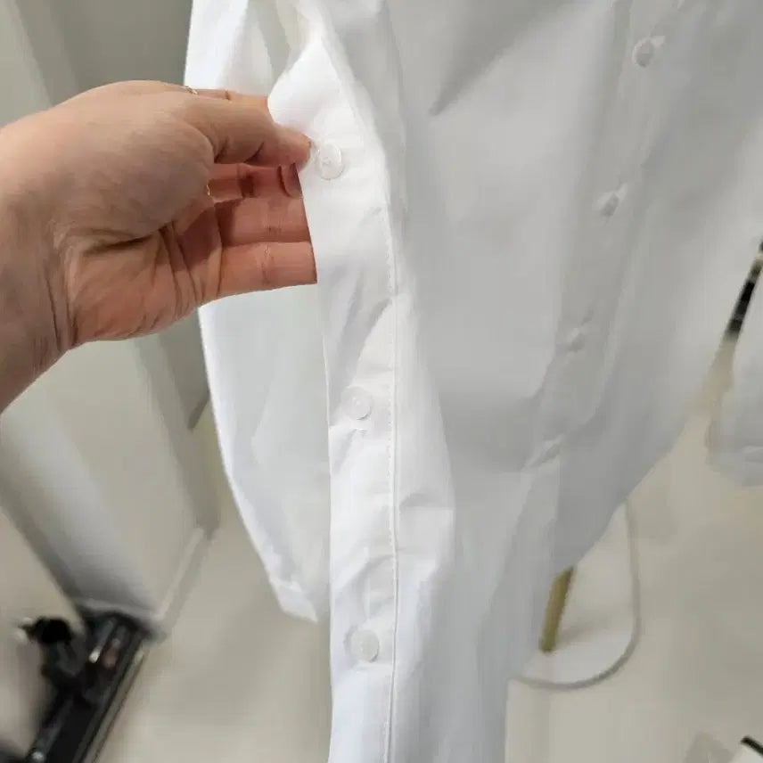 [BUNJANG] Side Button Washed Shirt / 양옆 사이드단추 셔츠 색상택1