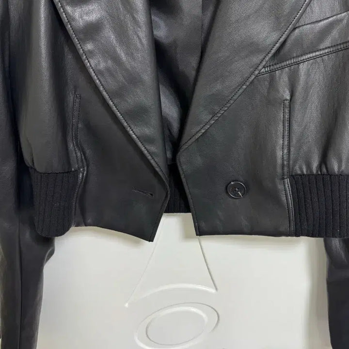 [BUNJANG] Lucky Marche Cropped Leather Bomber Jacket / (새상품) 럭키마르쉐 크롭가죽봄버자켓