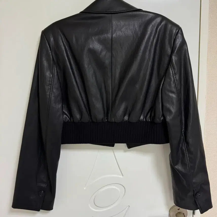 [BUNJANG] Lucky Marche Cropped Leather Bomber Jacket / (새상품) 럭키마르쉐 크롭가죽봄버자켓