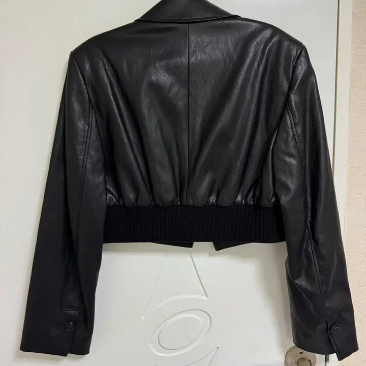 [BUNJANG] Lucky Marche Cropped Leather Bomber Jacket / (새상품) 럭키마르쉐 크롭가죽봄버자켓