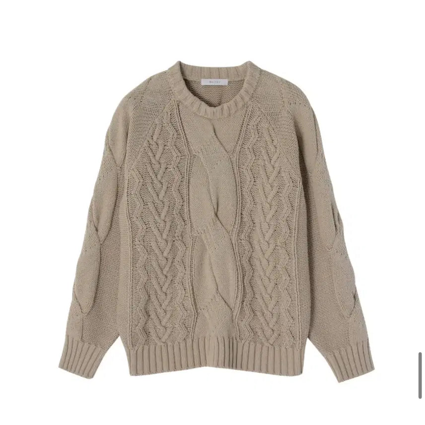 [BUNJANG] Heavy Cable Knit Sweater (Beige) / 헤비 멀티 케이블 스웨터 (베이지)