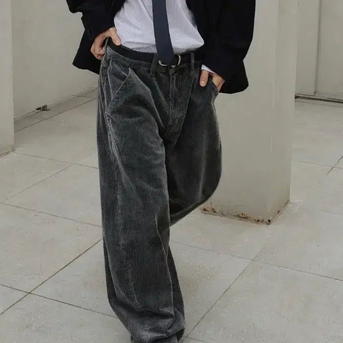 [BUNJANG] New Balance Corduroy Pants Charcoal 2 / 노운 밸런스 코듀로이 팬츠 챠콜 2