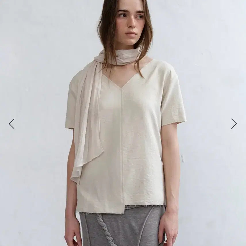 [BUNJANG] Lowtide CUPRO DRAPE TOP [BEIGE] / Lowtide 로우타이드 CUPRO DRAPE TOP [BEIGE]