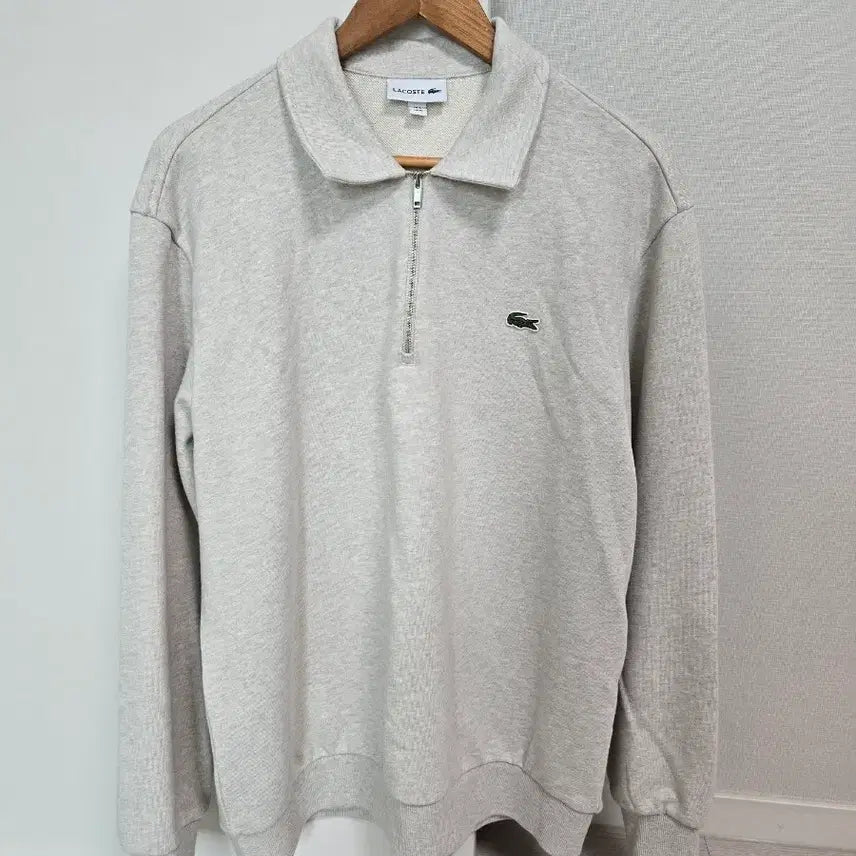 [BUNJANG] Lacoste Half-Zip Collar Sweatshirt M / 라코스테 반집업 카라 맨투맨 M 100