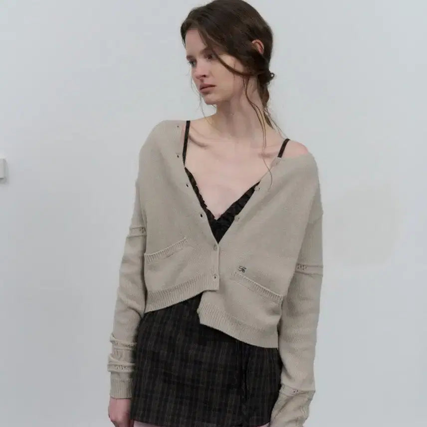 [BUNJANG] Foeto Afternoon Cardigan (Low Beige) / 포에토 에프터눈 가디건