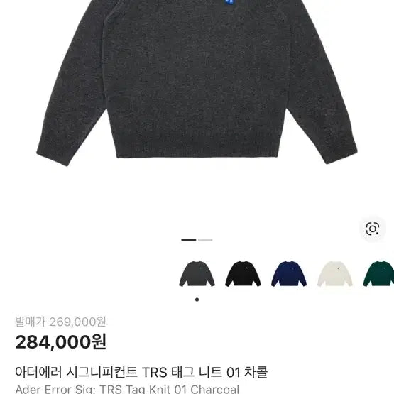 [BUNJANG] ADER ERROR TRS Tag Knit 01 Charcoal / 아더에러 TRS 태그 니트 01 차콜