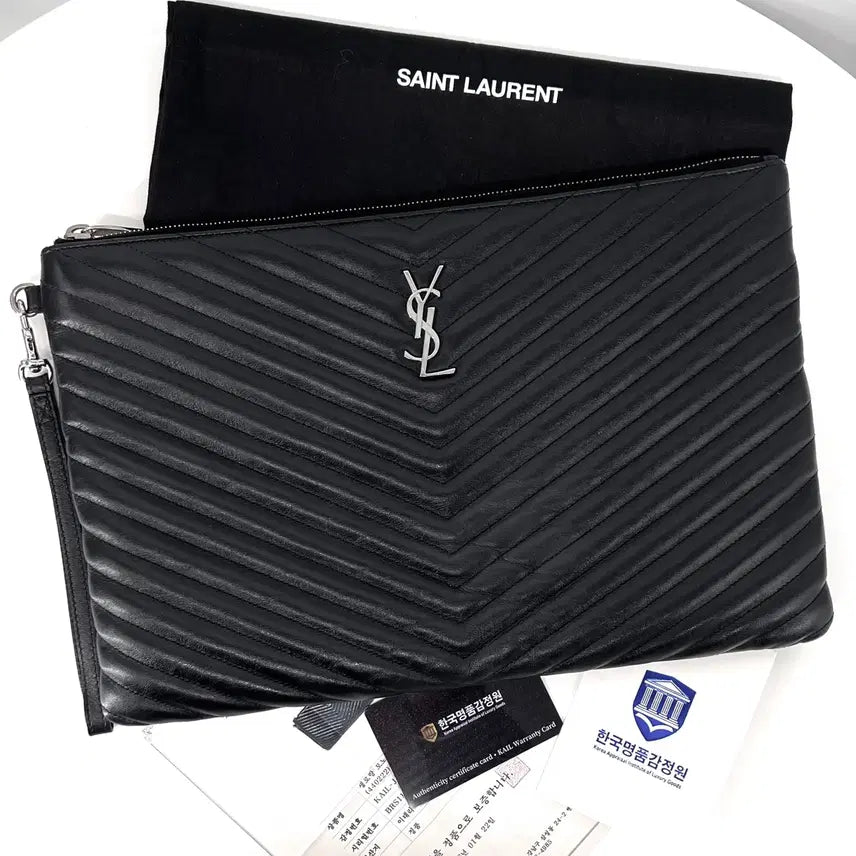 [BUNJANG] Saint Laurent Matelassé Clutch Bag Large Black (440222) / [감정완료] 생로랑 마틀라세 클러치백 라지 블랙 (440222)