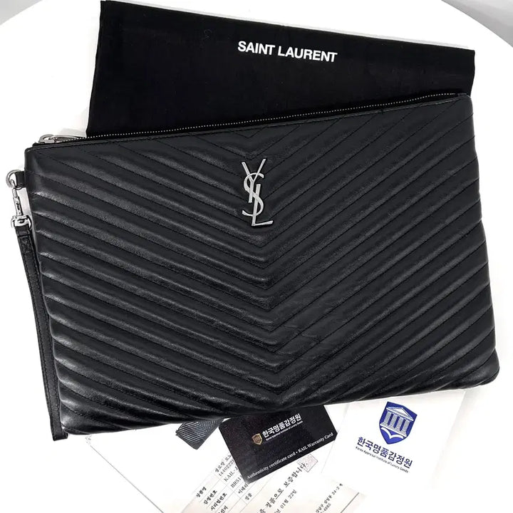 [BUNJANG] Saint Laurent Matelassé Clutch Bag Large Black (440222) / [감정완료] 생로랑 마틀라세 클러치백 라지 블랙 (440222)