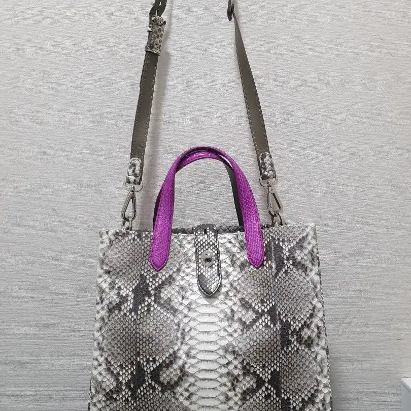 [BUNJANG] Jalmoi Shoulder/Tote Bag (Real Python) Purple Handle / 잘모이 숄더백 / 토트백 퍼플 핸들(리얼파이톤)