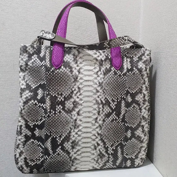 [BUNJANG] Jalmoi Shoulder/Tote Bag (Real Python) Purple Handle / 잘모이 숄더백 / 토트백 퍼플 핸들(리얼파이톤)