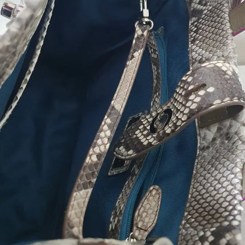 [BUNJANG] Jalmoi Shoulder/Tote Bag (Real Python) Purple Handle / 잘모이 숄더백 / 토트백 퍼플 핸들(리얼파이톤)