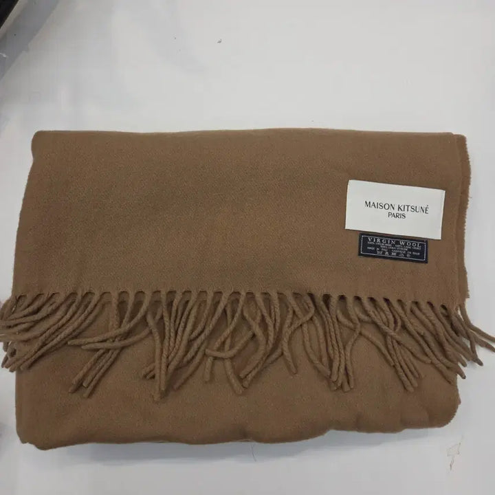 [BUNJANG] Maison Kitsune Fox Logo Virgin Wool Muffler Brown / 메종키츠네 폭스 로고 버진 울 머플러 브라운